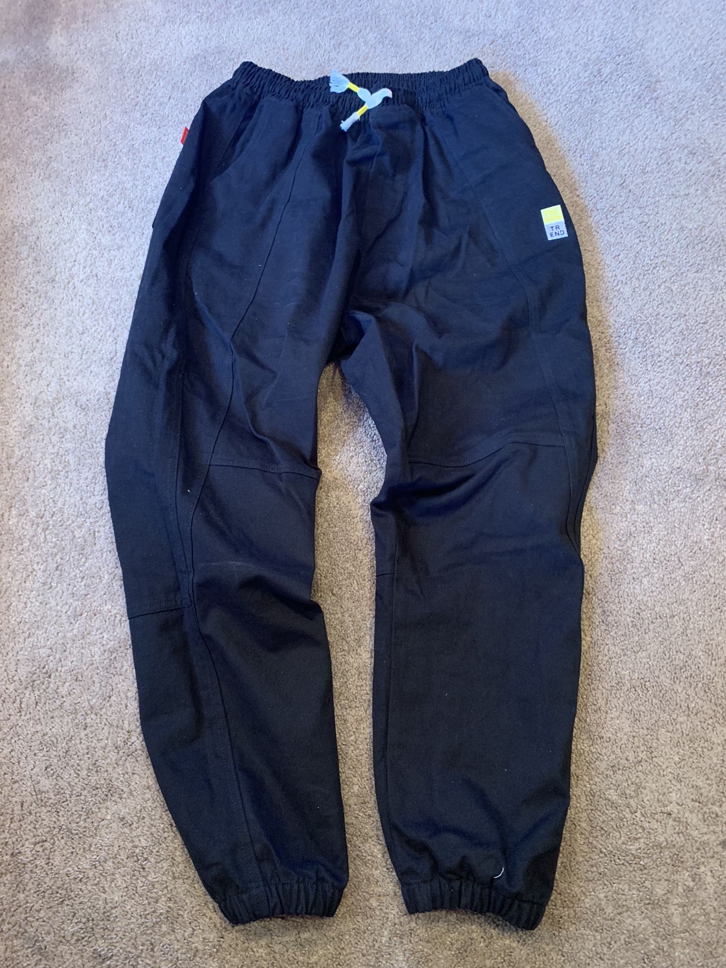 Jogger Cargo Pants Black Drawstrings Mens Asian Size 6XL Fits Like XXL