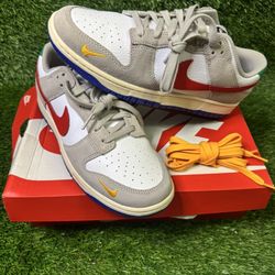 Nike Dunk Low Light Iron Ore Red Blue