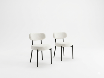 Upholstered Dining Chairs Set of 2 – Mid-Century Modern Round Seats for Dining Room & Kitchen