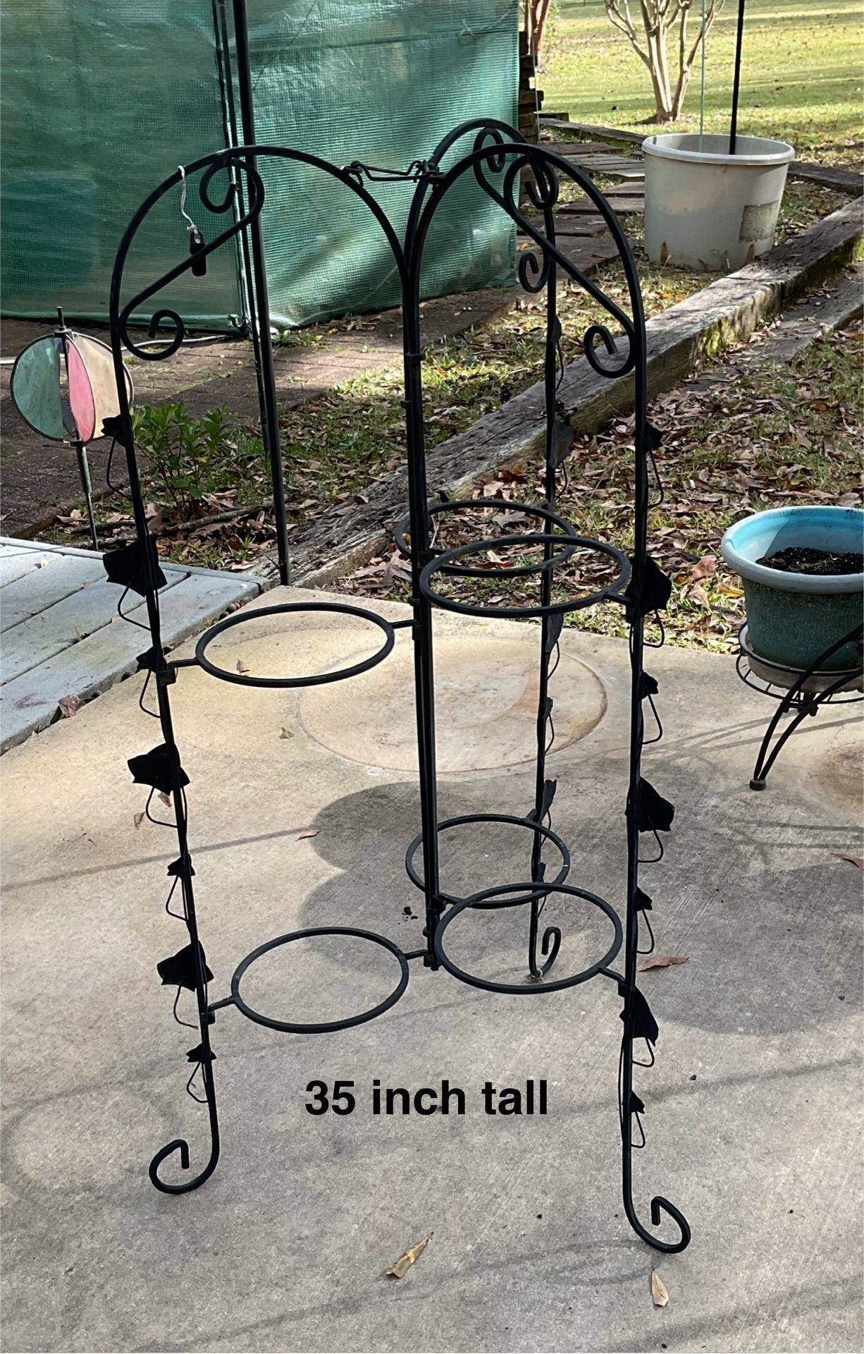 Metal Multi Plant Stand Black Holds 6 Plants