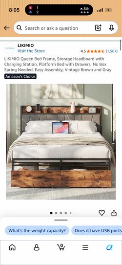King size bed frame + mattress