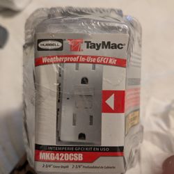 NEW Hubbell TayMac Weatherproof Outdoor Outlet Kit (GFCI Included) - Sealed