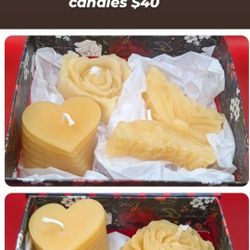 Valentine Gift Boxes Beeswax Candles 