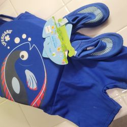 Baby Floater + Water Shoes Combo (Size 4)