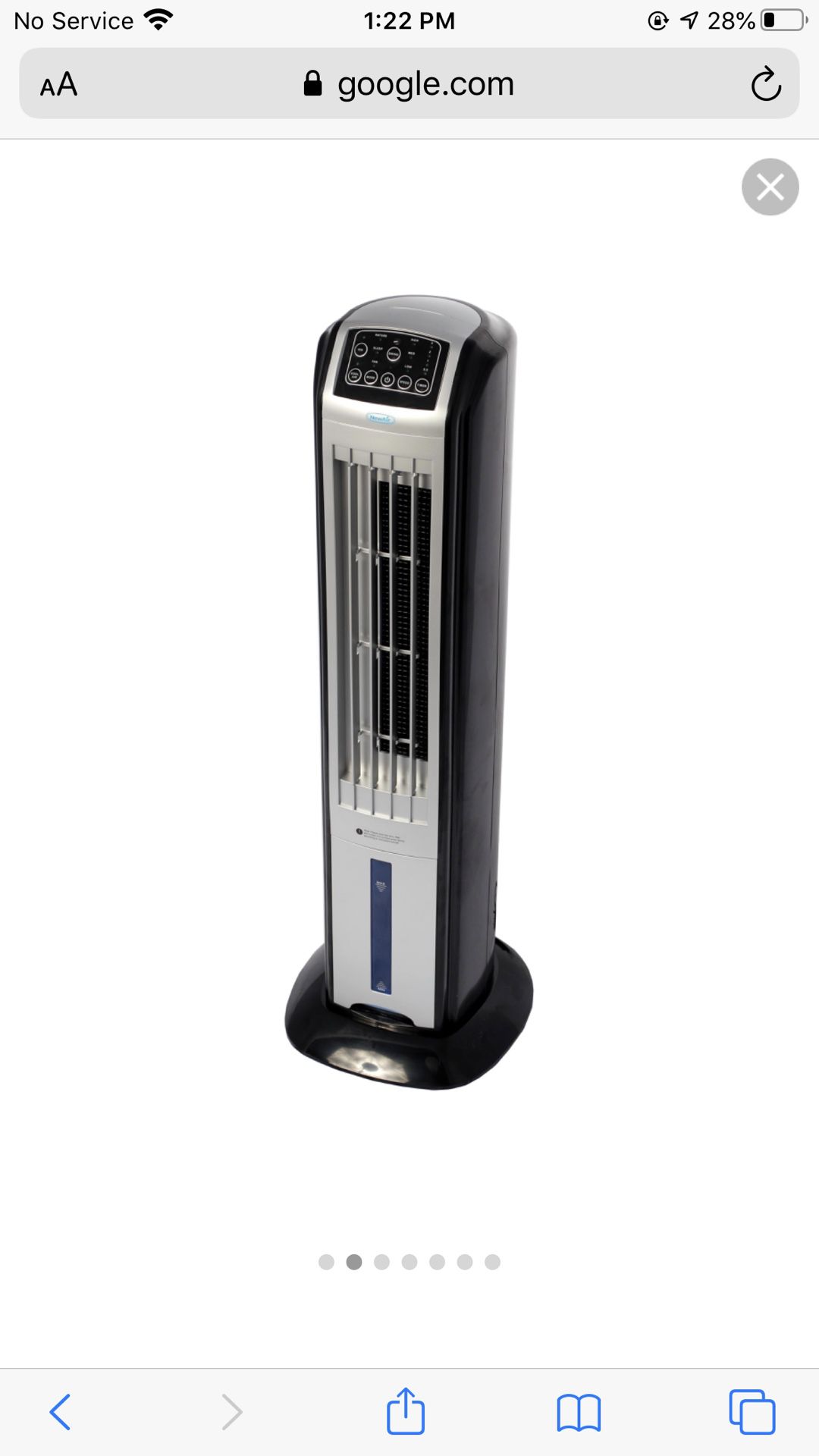 NewAir Evaporative Cooler Humidifier Oscillating Tower Fan