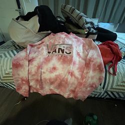 Vans - Pink tie dye hoodless sweatshirt