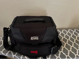 Canon rebel bag and lenses.  Efs18-55mm and efs 55-250 mm
