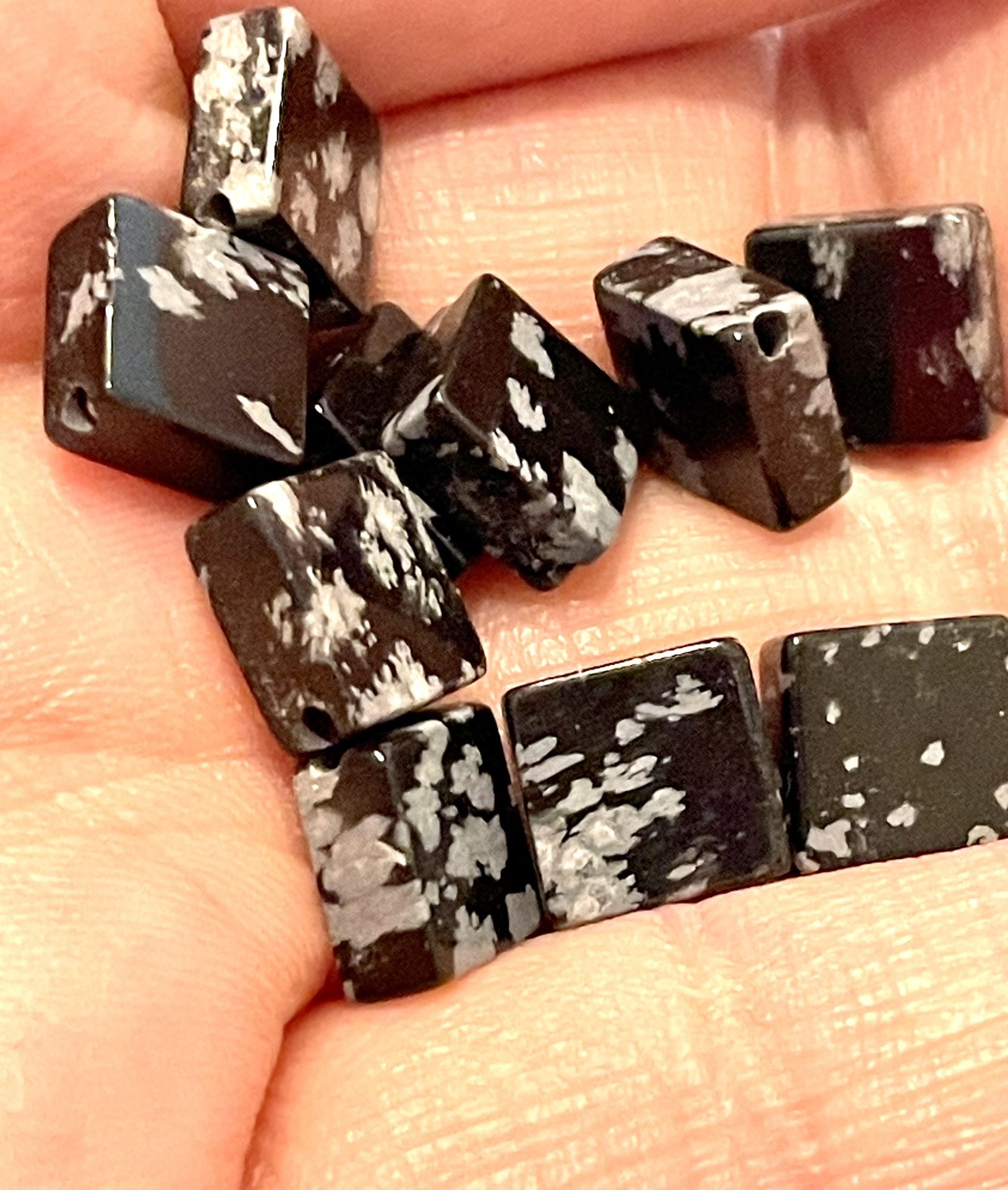 Lot Of 35 Black Obsidian Beads