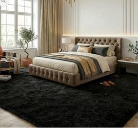 $250 Value 14ftx10ft Rug Fluffy NEW Area Rug Black Color