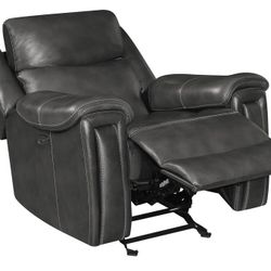 New Top Grain Real Leather Recliner Chair With Power Recliners