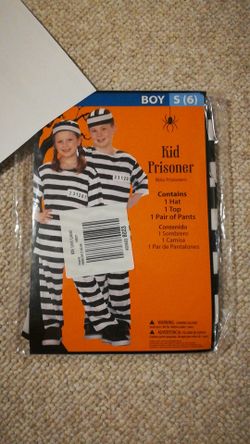 Boys Small Size 6 Kid Prisoner Halloween costume