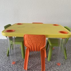 Kids colorful table and 4 chairs set 