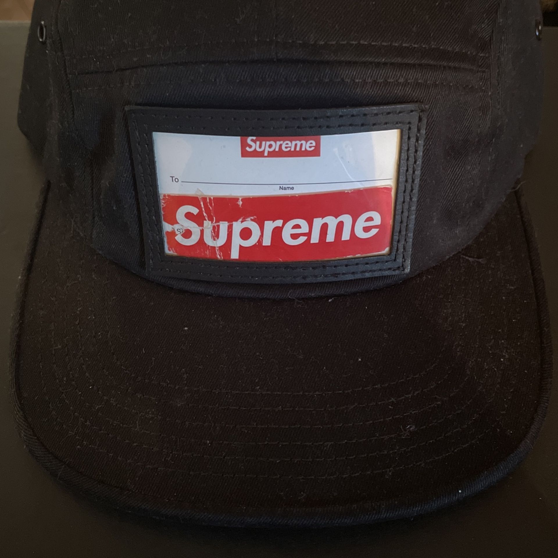 Supreme name tag hat