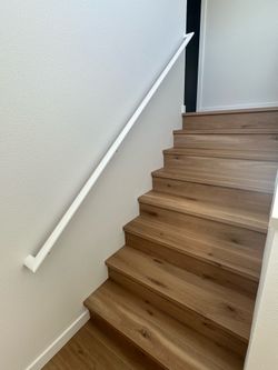 Solid Wood Interior Stair Handrail with Mounting Brackets – Painted Finish - 105”