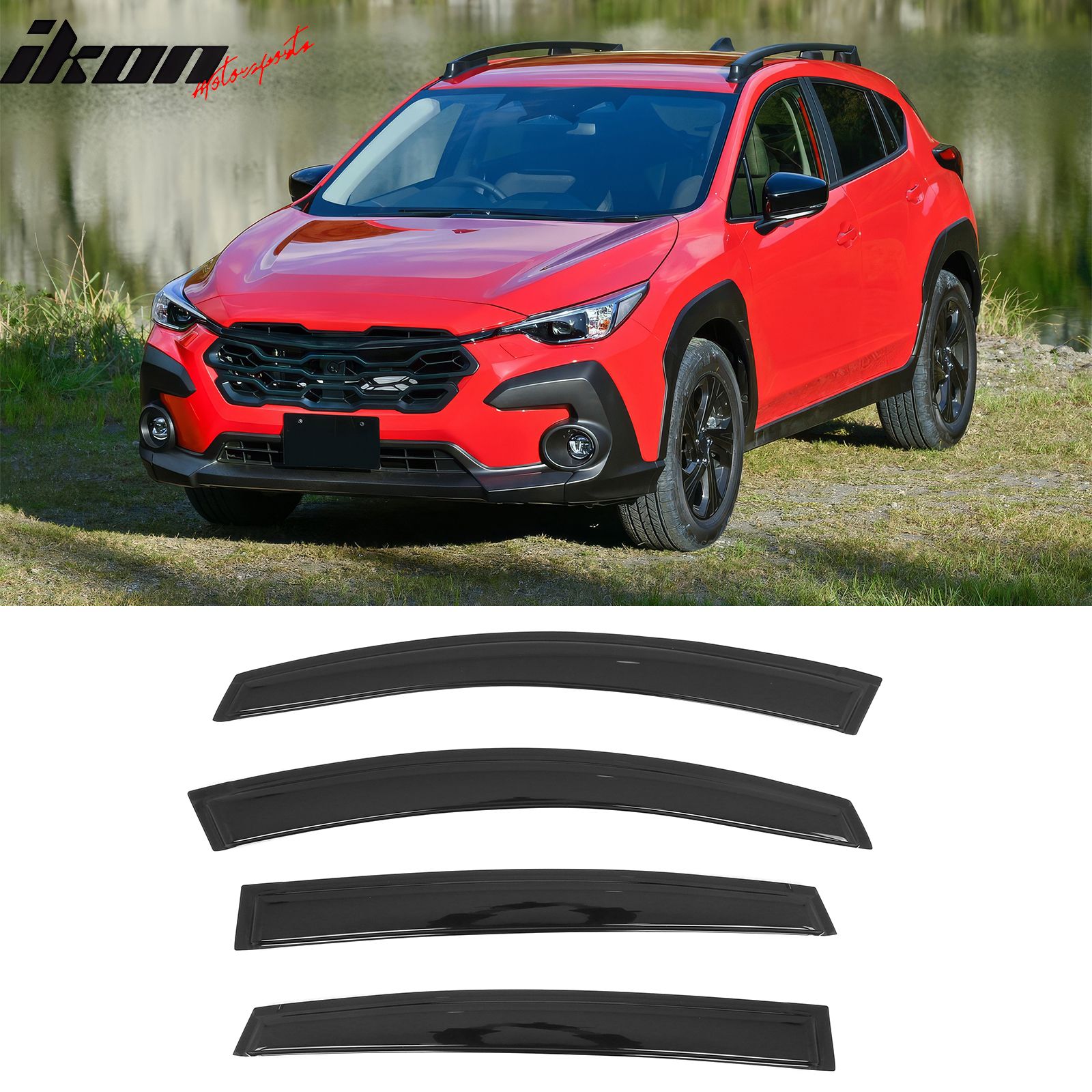 Fits 2018-2023 Subaru Crosstrek & 2017-2023 Impreza Hatchback Tape on Window Visor Guard