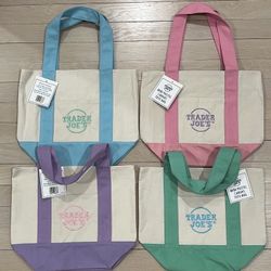 Trader Joe’s Mini Pastel Canvas Tote Bags 
