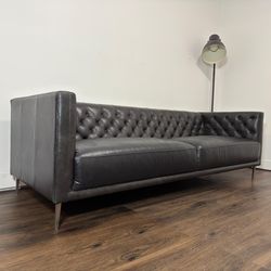 CB2 Savile Leather Tufted Sofa