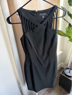 GUESS Black Strappy Cross-Front Mini Dress size 4 New