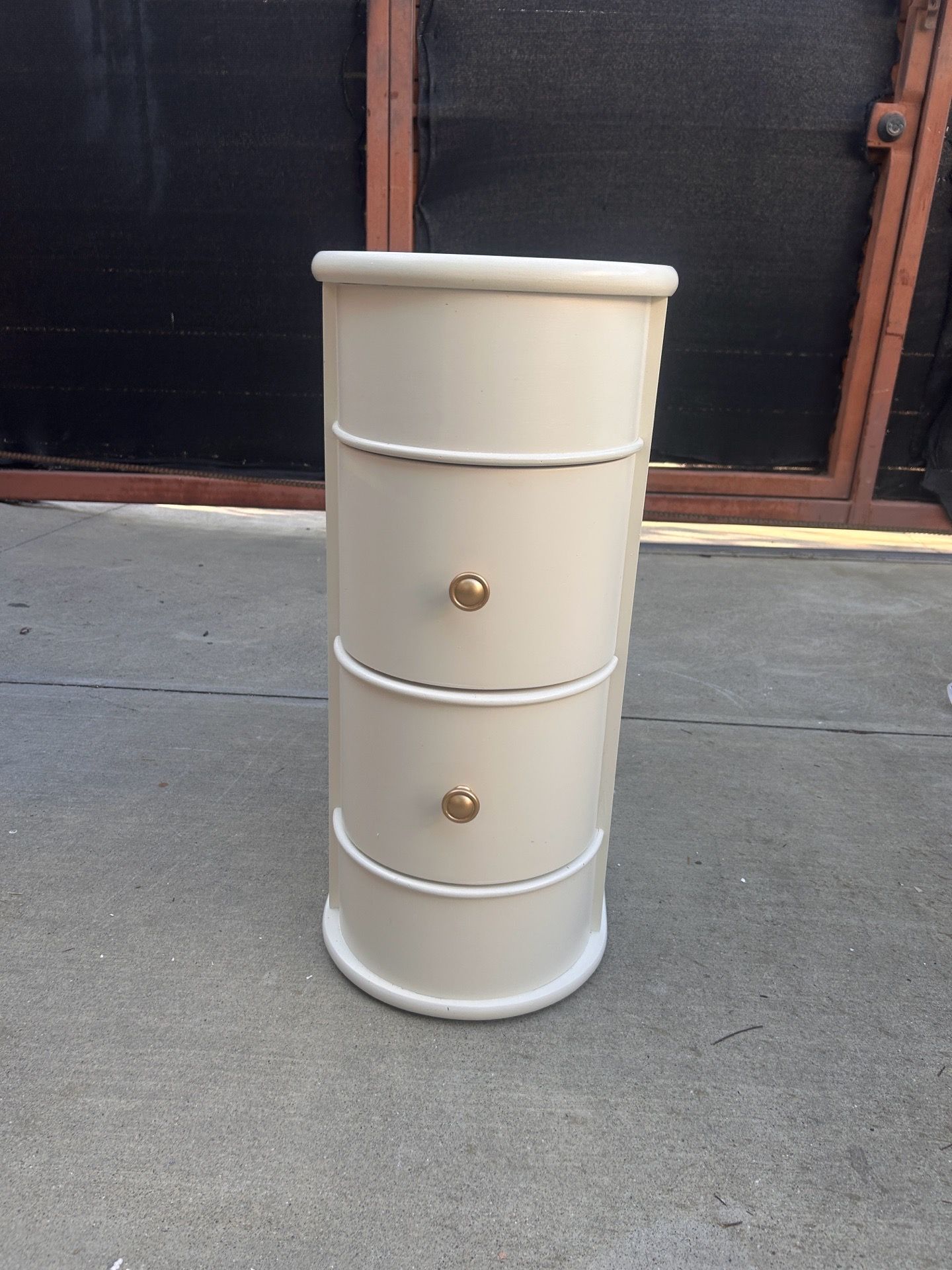 SALE! New Cream White ,2-Drawer Narrow Solid Wood End/ Side Table Slim Chair Side Table,