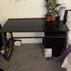 Black Glass Desk 