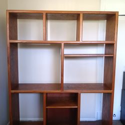 large solid oak shelving 