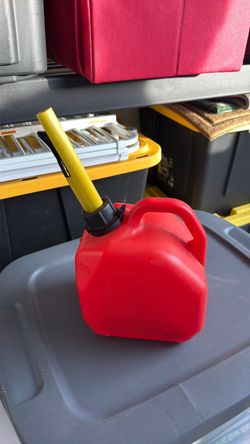 Red Plastic Gas Can with Spout