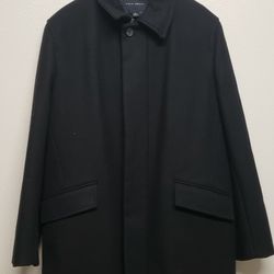 Banana Republic Men Wool Coat Jacket Black Coat Size Large