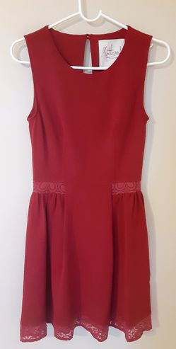 Myrtlewood of California Small Women's Red Polyester Sleeveless Midi Dress
