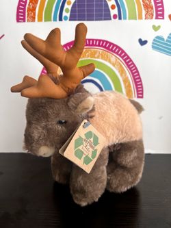 THE PETTING ZOO PLUSH ELK - 9 INCHES & BRAND NEW WITH TAGS - SILKY SOFT