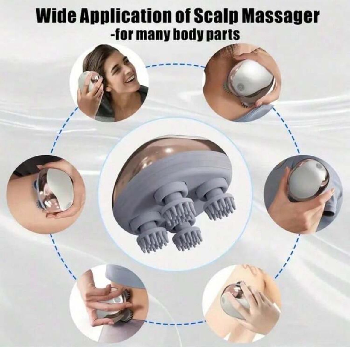 Hair Massager - Compact Octopus Claw-Style Rechargeable Multi-Functional Kneading And Vibrating Massager - Head Massager, For Relaxation, Supports USB