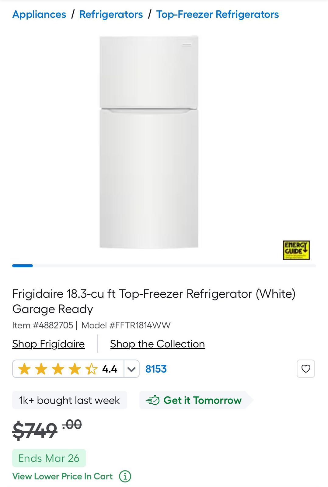 Frigidaire Refrigerator 