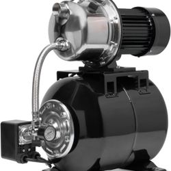 1.6HP Shallow Well Pump with Pressure Tank, 1320GPH, 115V, Pressure Switch, Automatic Water Booster Jet Pump for Home, Garden, Lawn

