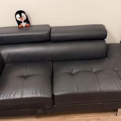 L Shape Black Sofa