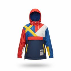 Reason Brand Colorblock Windbreaker Jacket Size Small Multicolor Streetwear 90s