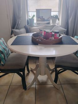 Rounded wooden  table
