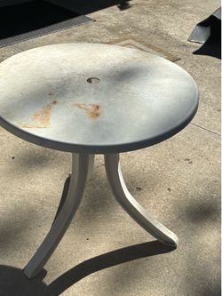 White Patio End Table