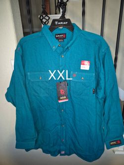 ARIAT FRC GLEN GUARD FEATHER LIGHT WEIGHT TEAL BUTTON UP SHIRT