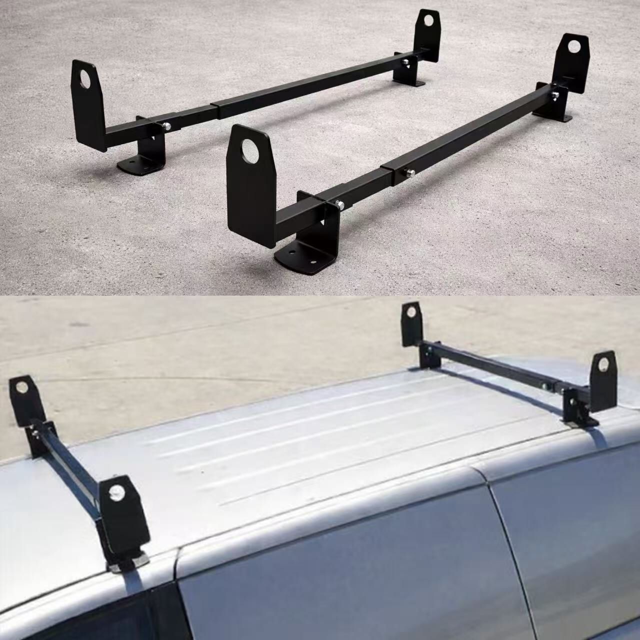 New In Box Adjustable Universal Van Bolt Down Roof Ladder Rack Cross ...