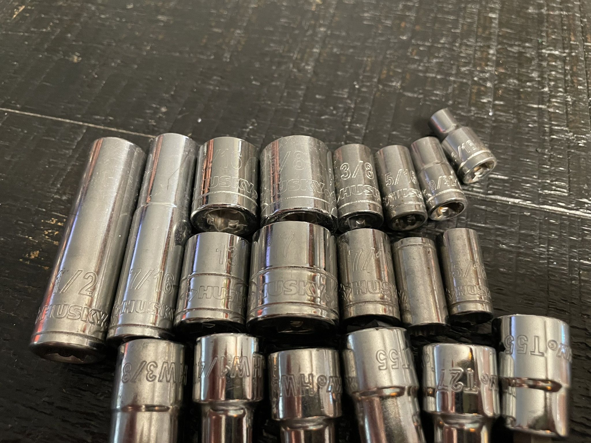 Husky SAE Bit Sockets Hex Torx Standard Sizes