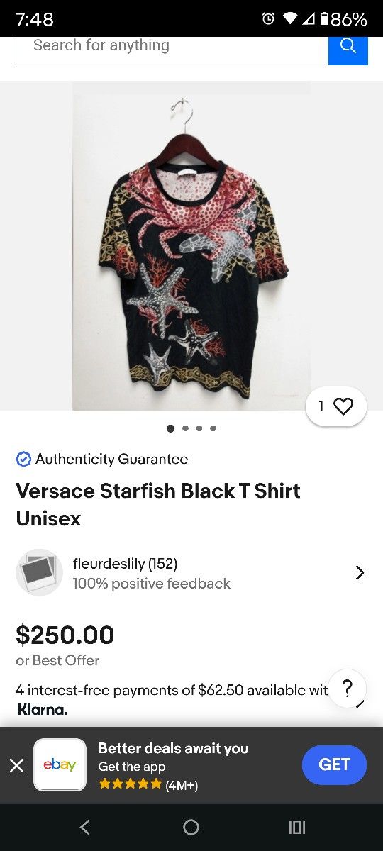 100% Authentic Versace T Shirt Sz Small