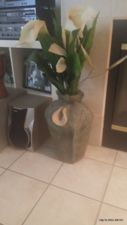 Vintage Roman Vase W/Decorative Tiger Lilly's s