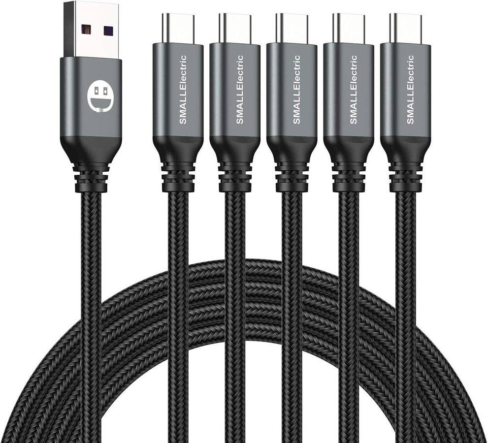 new USB Type-C to A Cable 5pack 6ft Braided Fast Charging 3A Quick Charger Cord, 6 Foot Compatible iPhone 16/15,Samsung Galaxy S10 S9 S8 Plus, Note 10