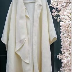 Specialty House Cream Color Off White Warm Poncho Cape, One Size