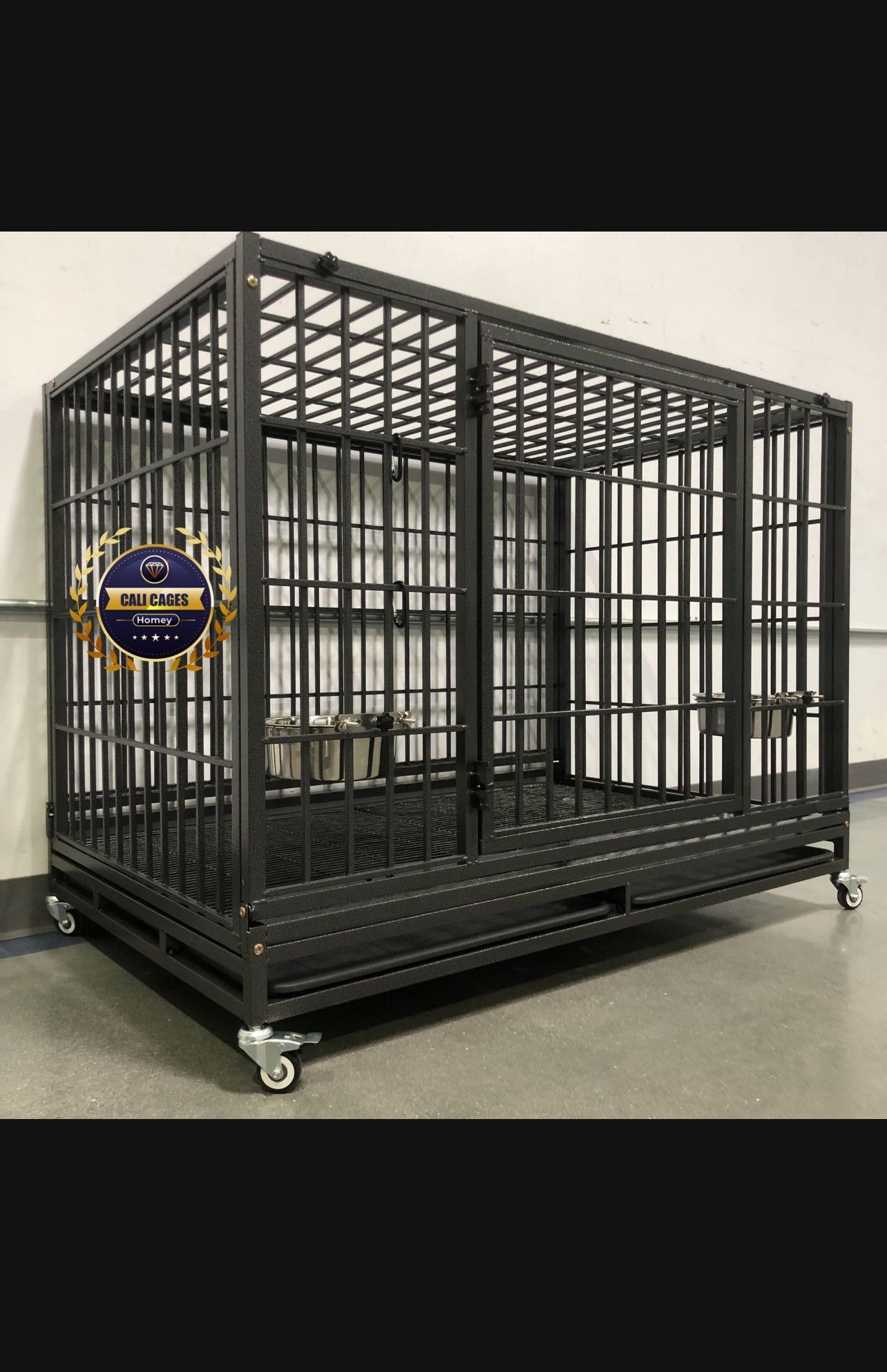 Dog cage Kennel Heavy Duty Size 48” Xl With Trays Grid And Feeding Bowls New In Box 📦 