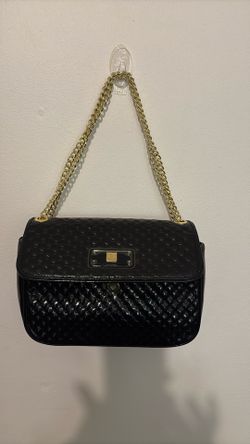 Anne Klein Black Patent Leather Shoulder Bag