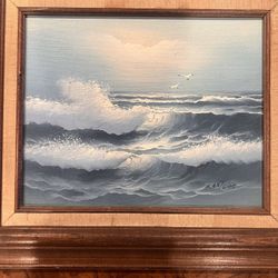 Vintage Signed Beach Scene 