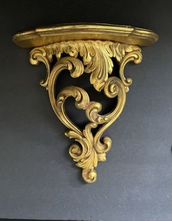 Vintage Gold Scrolls Wall Shelf 