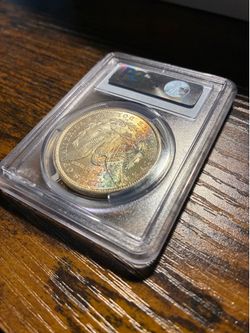 1883 CC Morgan Silver Dollar PCGS MS-63 GSA pedigree - Rainbow Reverse Toning🌈