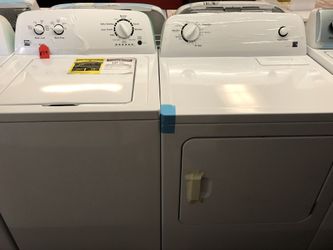 New scratch and dent kenmore high efficiency washer and dryer set. 1 year warranty