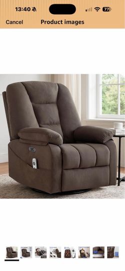 Power Swivel Rocker Recli ner Ch air for Adults
